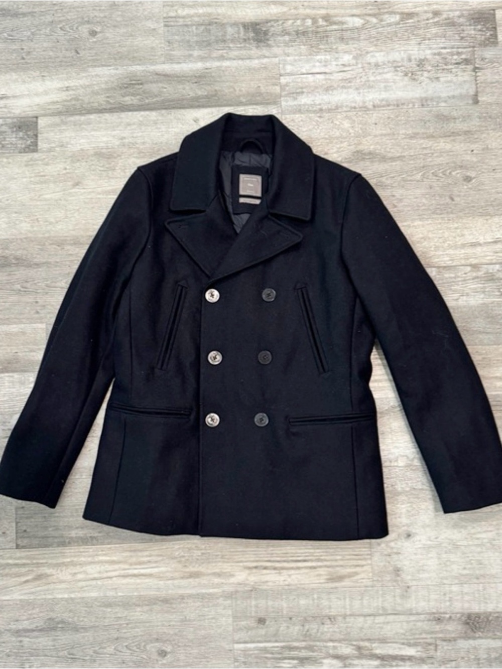 Gap Navy Blue Men's Wool Double Breasted Peacoat Size Large Heavyweight